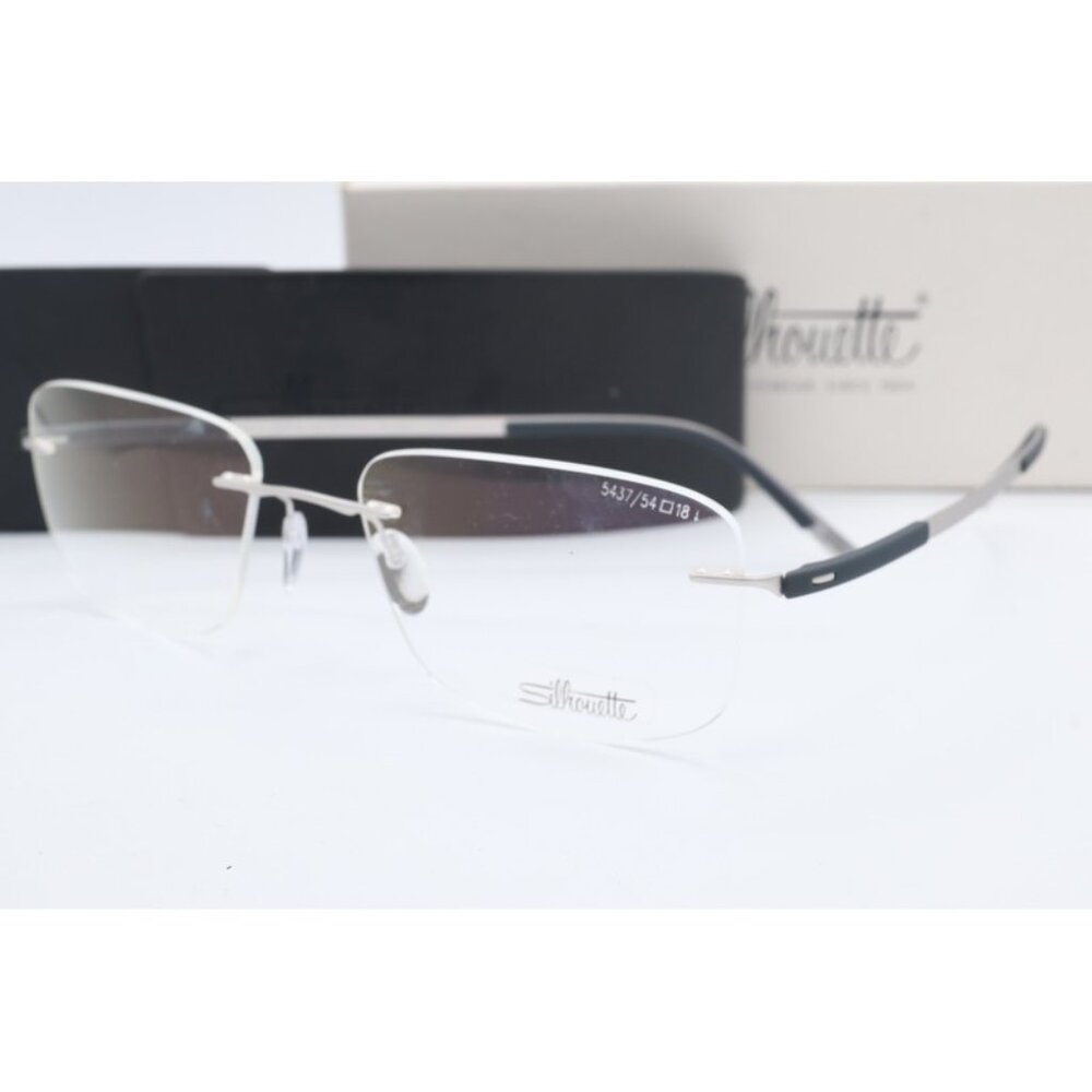 New Silhoutte 5412 40 6062 Rectangle Black Eyeglasses Clear Lenses 53mm